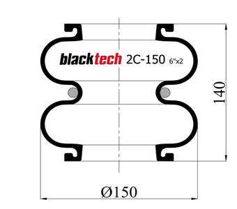 Фотография Пневмобаллон SP917 (6"x2) (металлическое кольцо) без крышек BlackTech 2C150-140B02