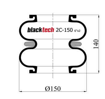 Фотография Пневмобаллон SP917 (6"x2) (пластиковое кольцо) без крышек BlackTech 2C150-140B01